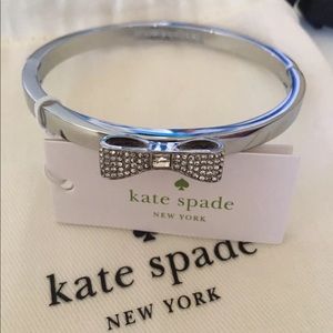 Kate Spade Silver Tone Bow Bangle Bracelet